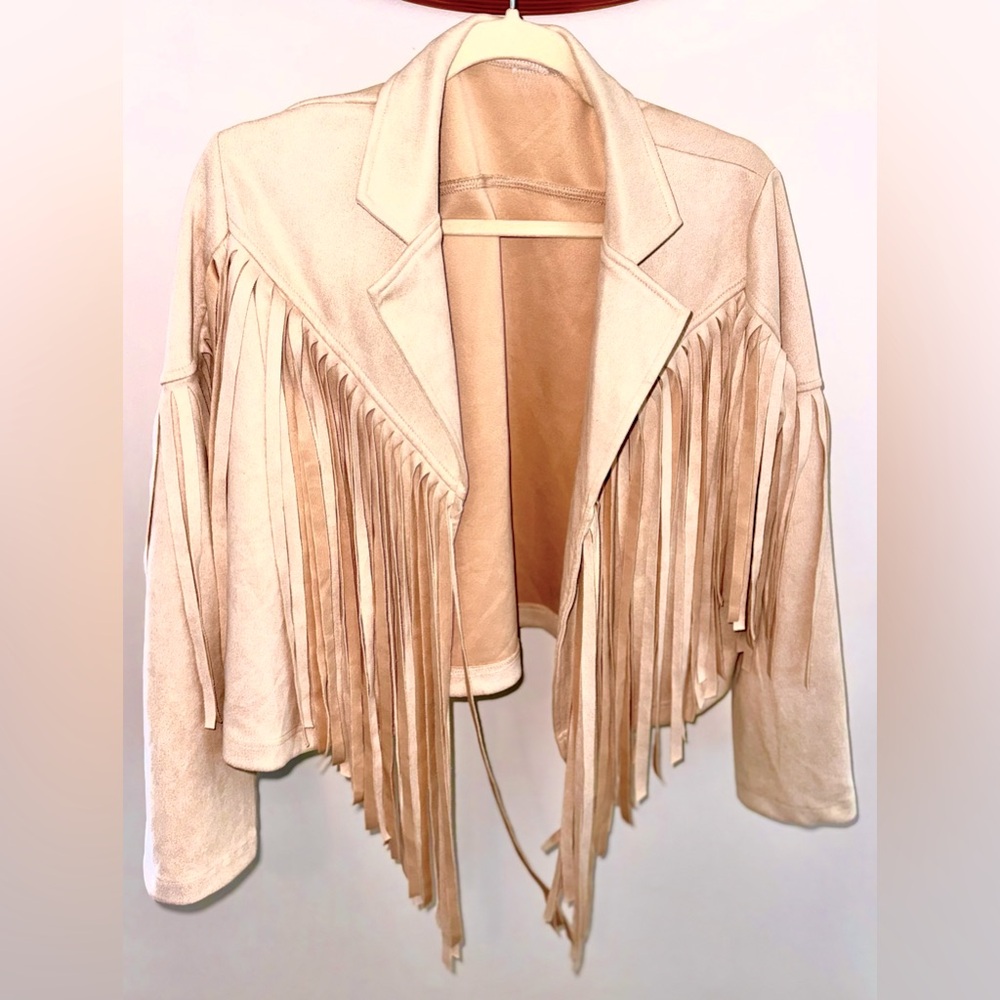 Vintage Ivory Suede Fringe Jacket